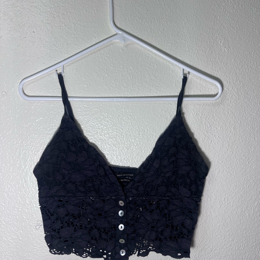 Elegant Black Lace Crop Top